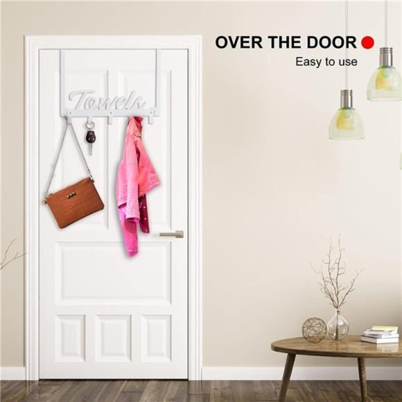 Over The Door Hooks, Towel Rack for Bathroom Towel Holder for Hanging Heavy Duty - Picture 4 of 6
